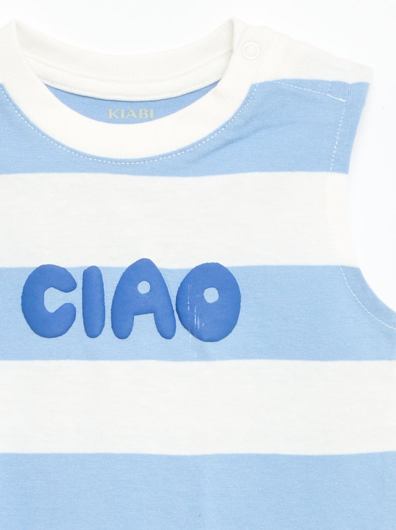 Camisola sem mangas com estampado à frente Azul - Kiabi