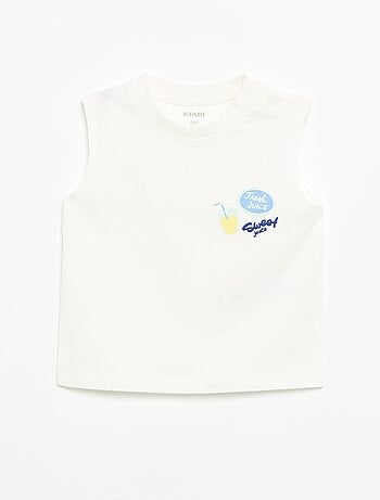 Camisola sem mangas com estampado à frente
