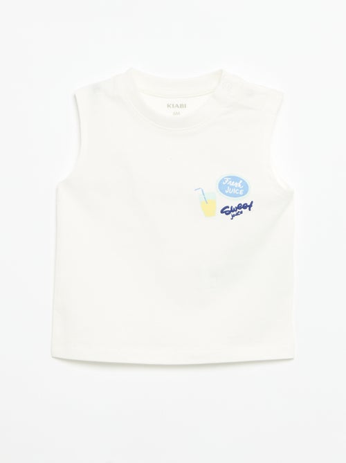Camisola sem mangas com estampado à frente - Kiabi