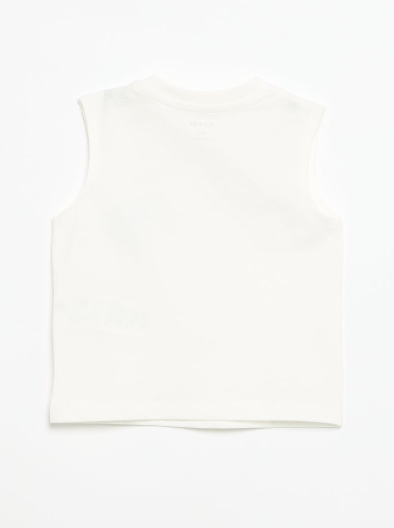 Camisola sem mangas com estampado à frente Branco - Kiabi