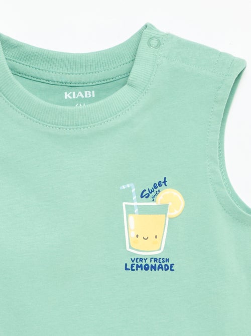 Camisola sem mangas com estampado à frente - Kiabi