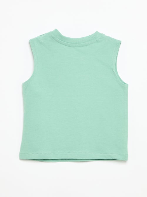 Camisola sem mangas com estampado à frente - Kiabi