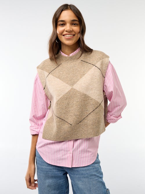 Camisola sem mangas com fitas para atar nas laterais - Kiabi