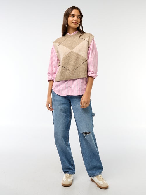 Camisola sem mangas com fitas para atar nas laterais - Kiabi