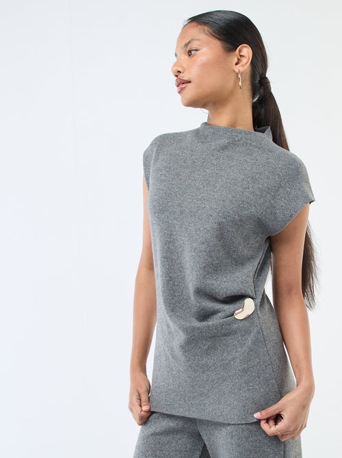 Camisola sem mangas com gola alta - Kiabi