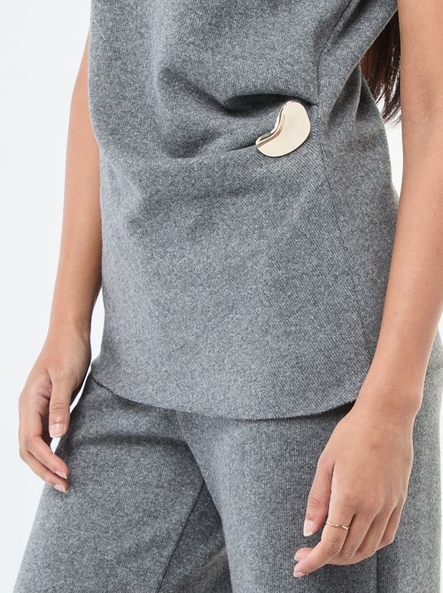 Camisola sem mangas com gola alta - Kiabi