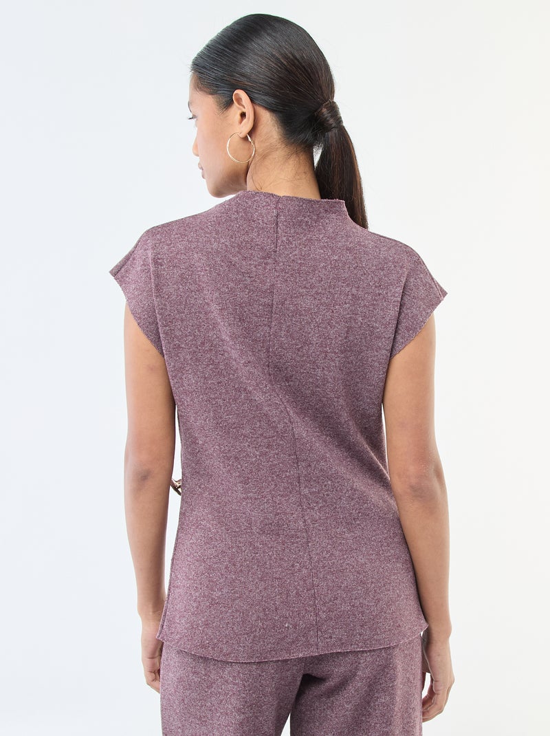 Camisola sem mangas com gola alta Vermelho - Kiabi