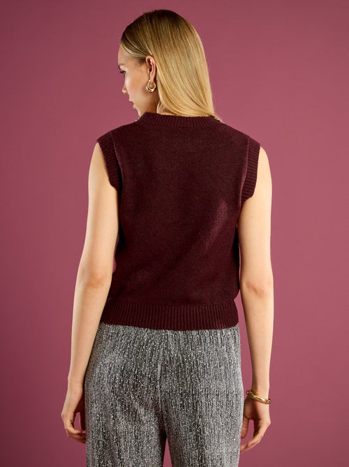 Camisola sem mangas com gola de bijuteria - Kiabi