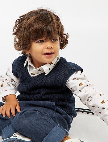 Camisola sem mangas com gola em V