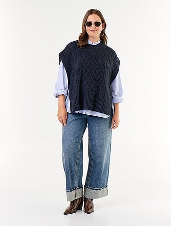 Camisola sem mangas com laço nas laterais