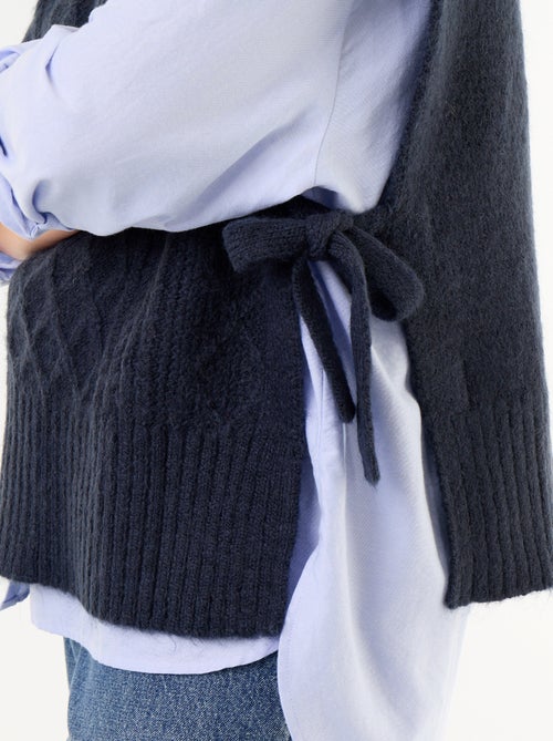 Camisola sem mangas com laço nas laterais - Kiabi