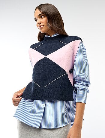 Camisola sem mangas com laços para atar nas laterais