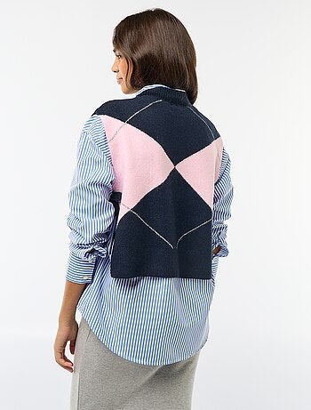 Camisola sem mangas com laços para atar nas laterais