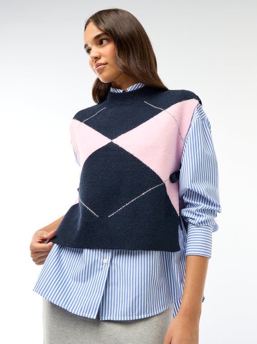 Camisola sem mangas com laços para atar nas laterais - Kiabi