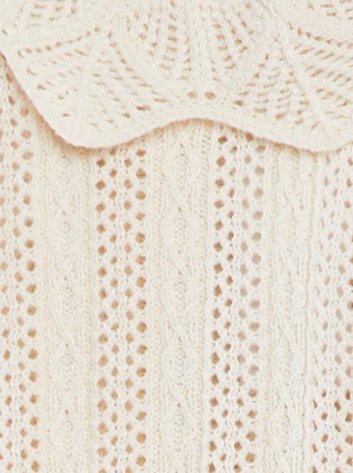 Camisola sem mangas com malha e gola de fantasia - Kiabi