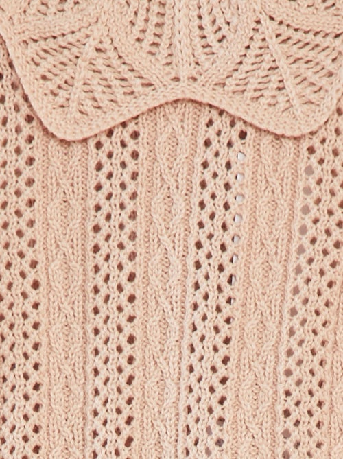 Camisola sem mangas com malha e gola de fantasia - Kiabi