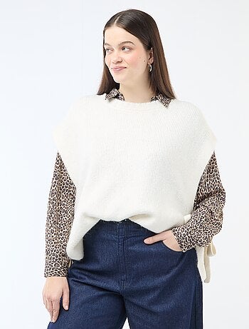 Camisola sem mangas com nó nas laterais