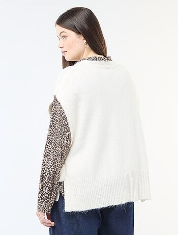 Camisola sem mangas com nó nas laterais