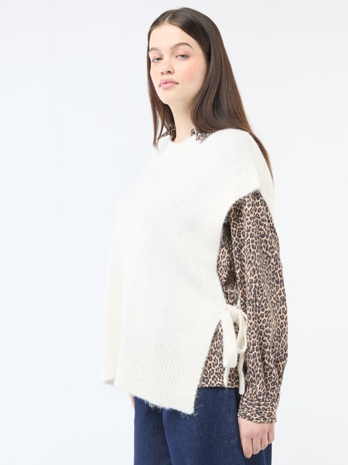 Camisola sem mangas com nó nas laterais - Kiabi