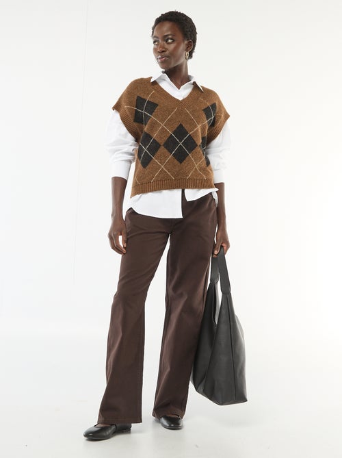 Camisola sem mangas com padrão losangos - Kiabi