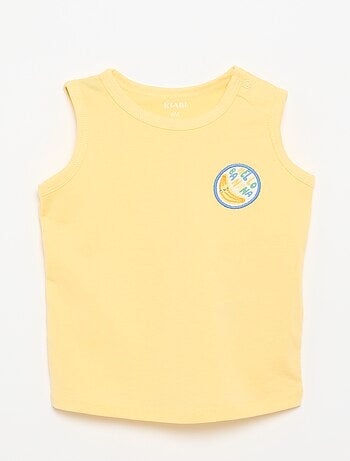 Camisola sem mangas com "patch" no peito