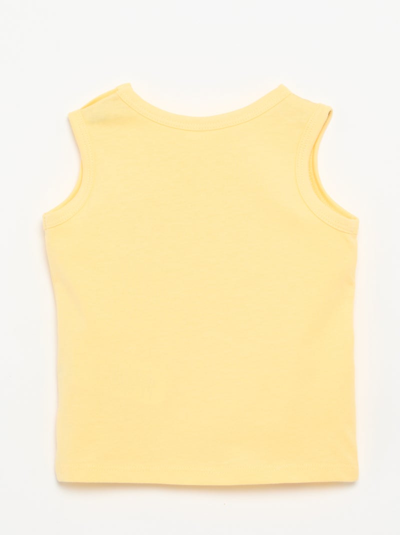 Camisola sem mangas com "patch" no peito Amarelo - Kiabi
