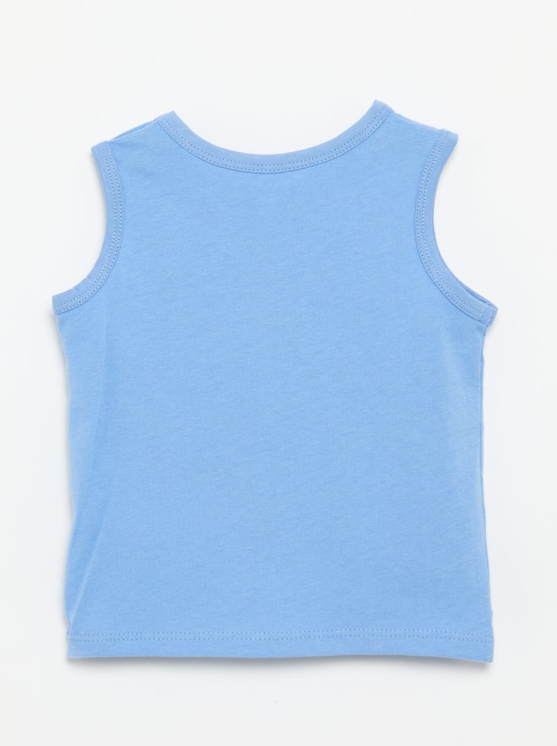 Camisola sem mangas com "patch" no peito Azul - Kiabi