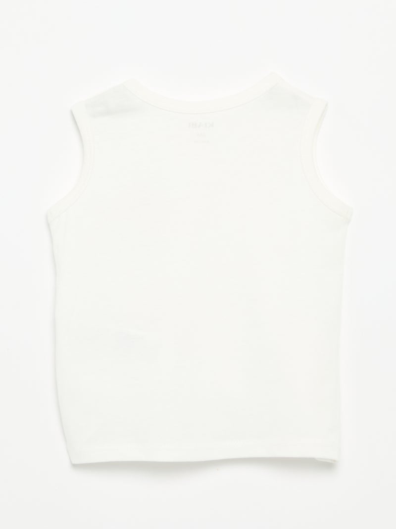 Camisola sem mangas com "patch" no peito Branco - Kiabi
