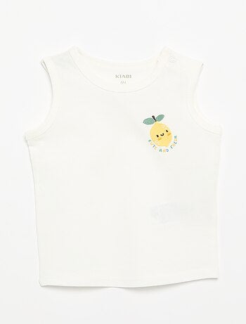 Camisola sem mangas com "patch" no peito