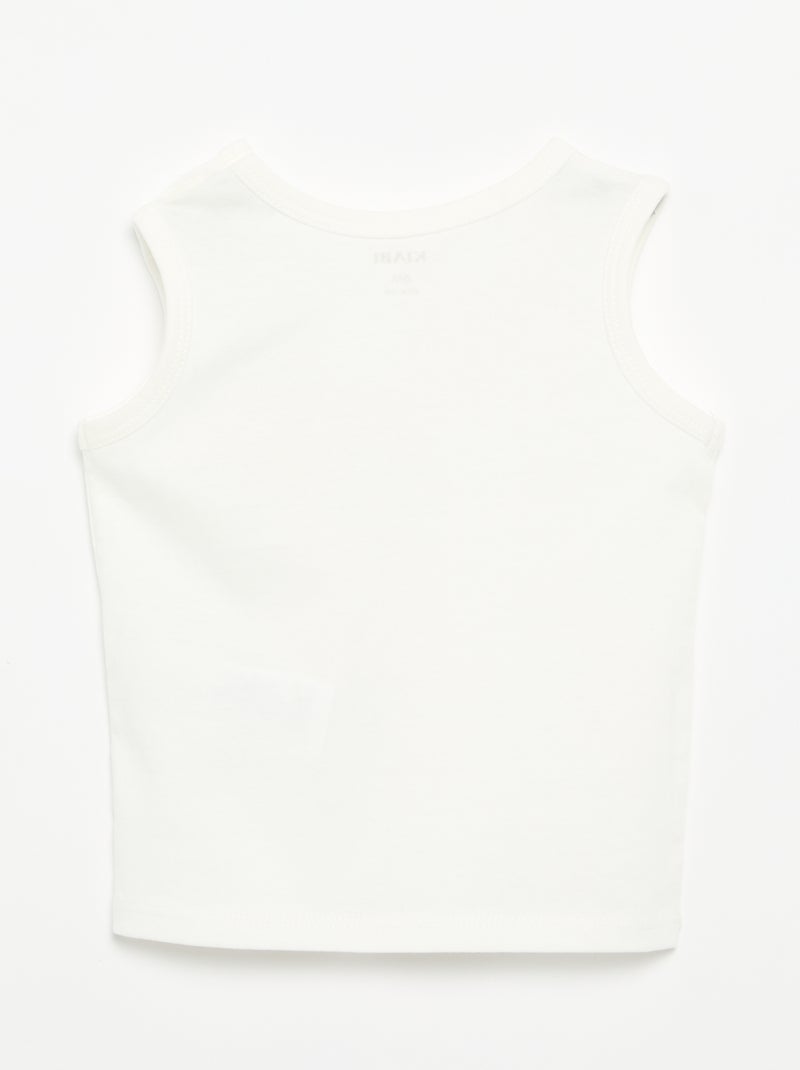 Camisola sem mangas com "patch" no peito Branco - Kiabi