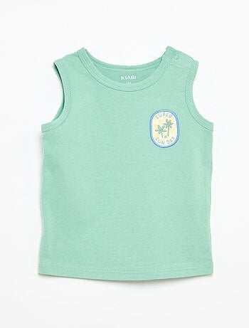 Camisola sem mangas com "patch" no peito