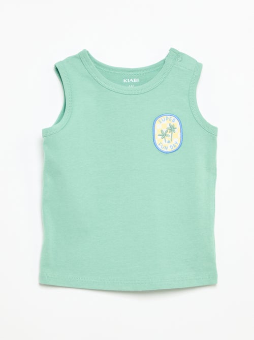 Camisola sem mangas com "patch" no peito - Kiabi