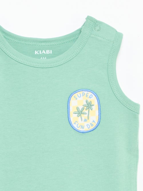 Camisola sem mangas com "patch" no peito - Kiabi