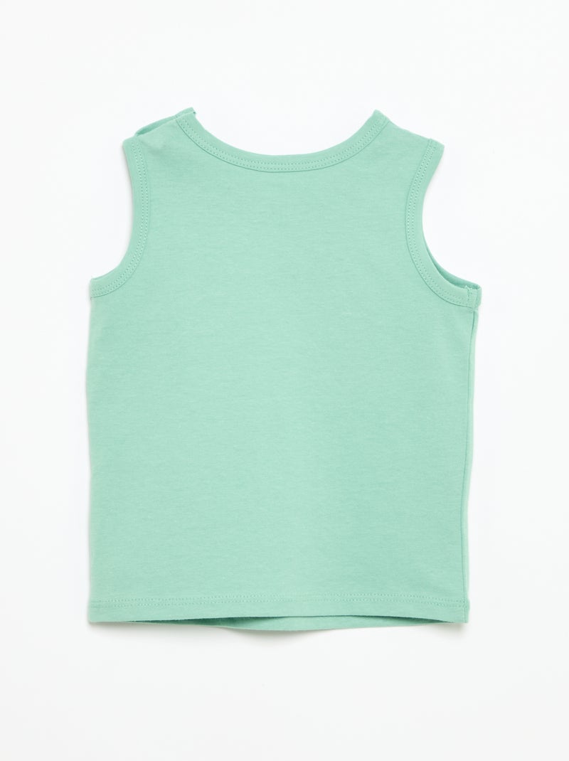 Camisola sem mangas com "patch" no peito Verde - Kiabi