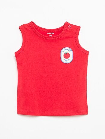 Camisola sem mangas com "patch" no peito