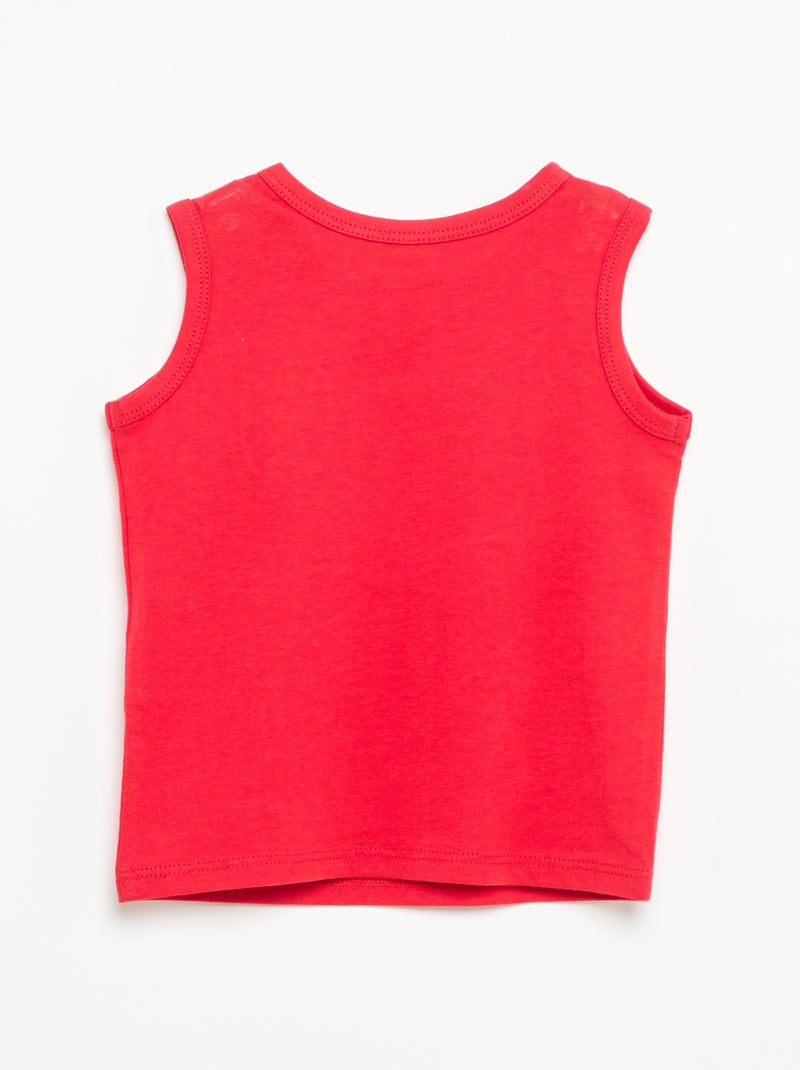 Camisola sem mangas com "patch" no peito Vermelho - Kiabi