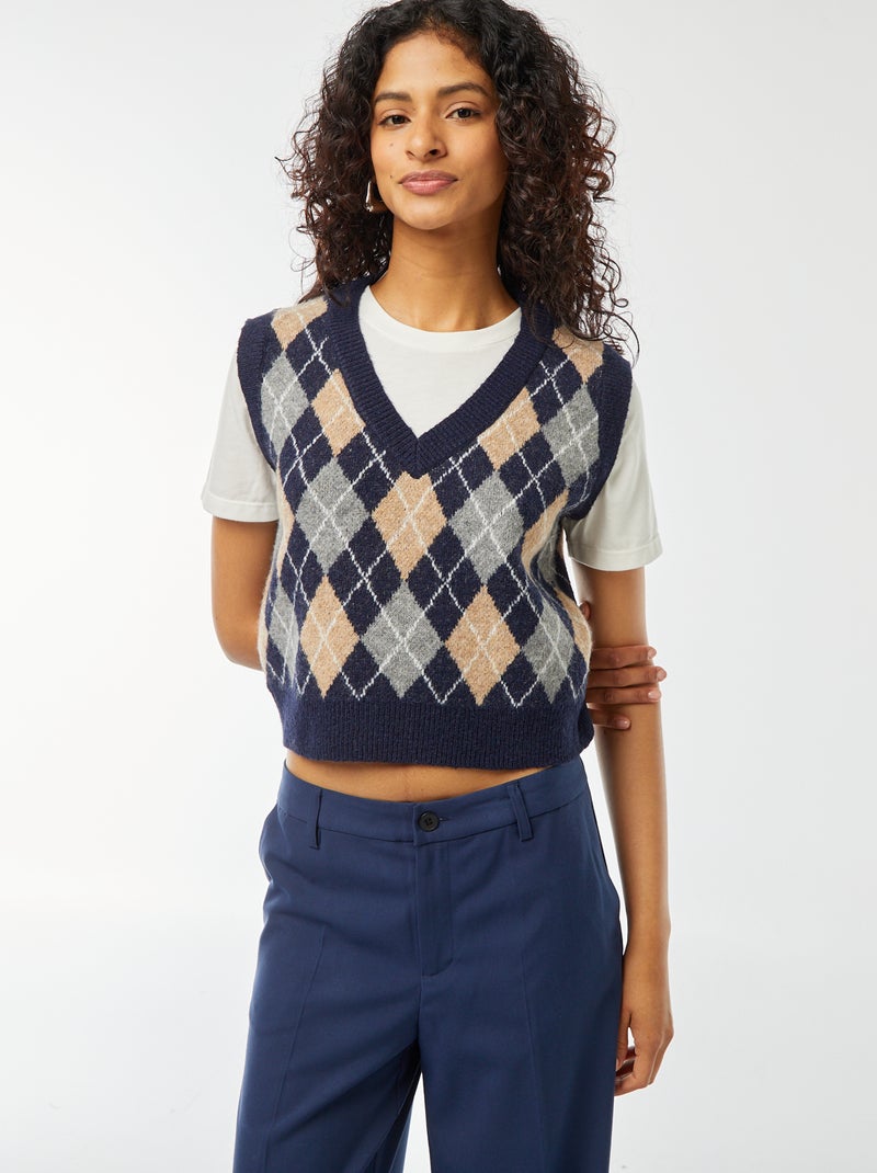 Camisola sem mangas com t-shirt 2 em 1 Azul - Kiabi