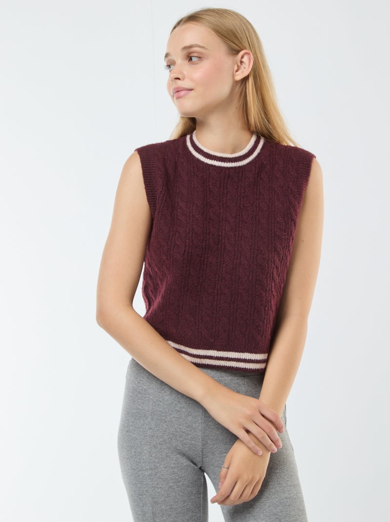 Camisola sem mangas com torcidos Vermelho - Kiabi
