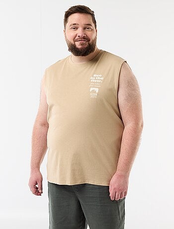 Camisola sem mangas de algodão estampada