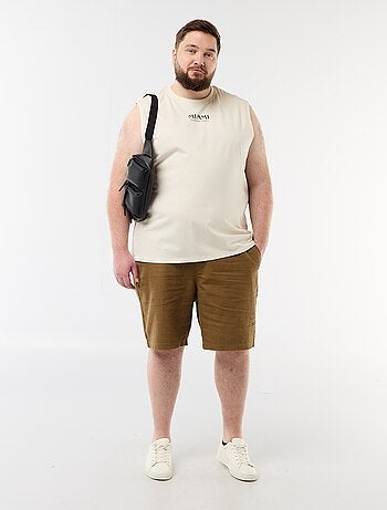 Camisola sem mangas de algodão estampada
