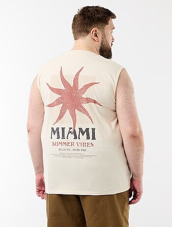 Camisola sem mangas de algodão estampada
