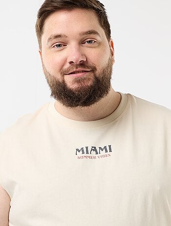 Camisola sem mangas de algodão estampada