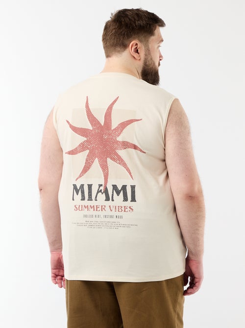 Camisola sem mangas de algodão estampada - Kiabi