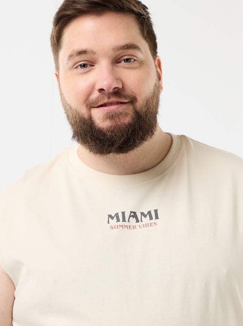 Camisola sem mangas de algodão estampada - Kiabi