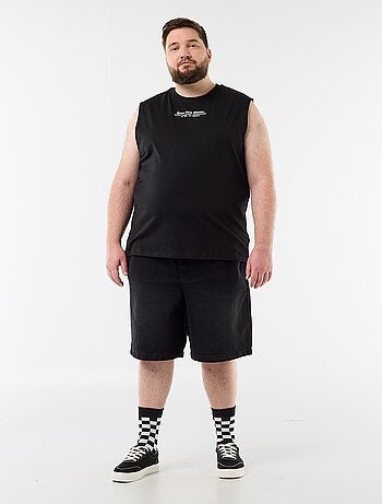Camisola sem mangas de algodão estampada