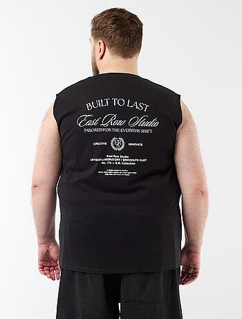 Camisola sem mangas de algodão estampada