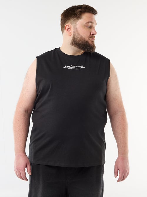 Camisola sem mangas de algodão estampada - Kiabi