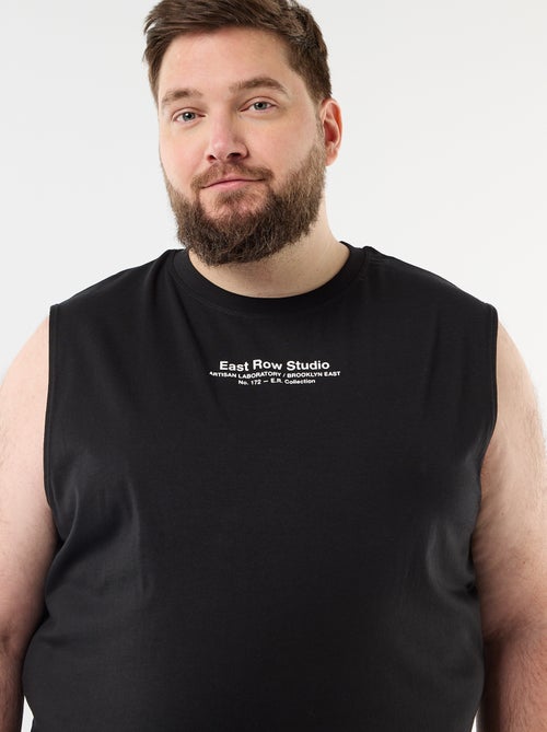 Camisola sem mangas de algodão estampada - Kiabi