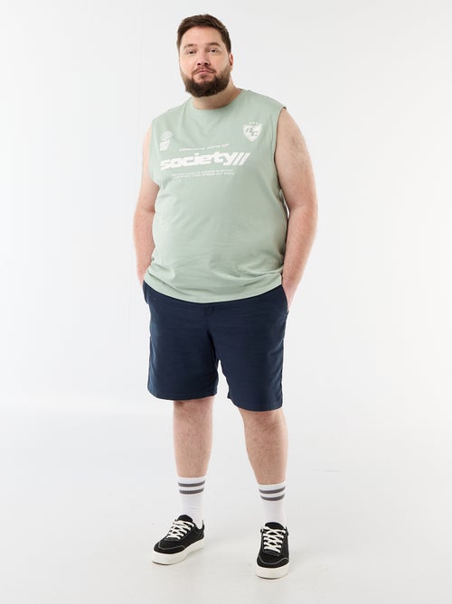 Camisola sem mangas de algodão estampada - Kiabi