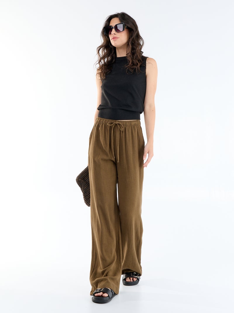 Camisola sem mangas de gola redonda Preto - Kiabi